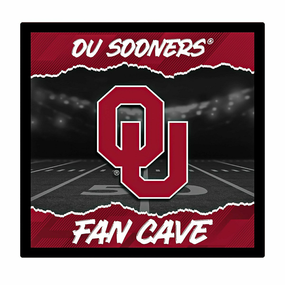 University of Oklahoma 23"H x 23"L LED Wall Decor, Edgelite, Square - Home Collegiate