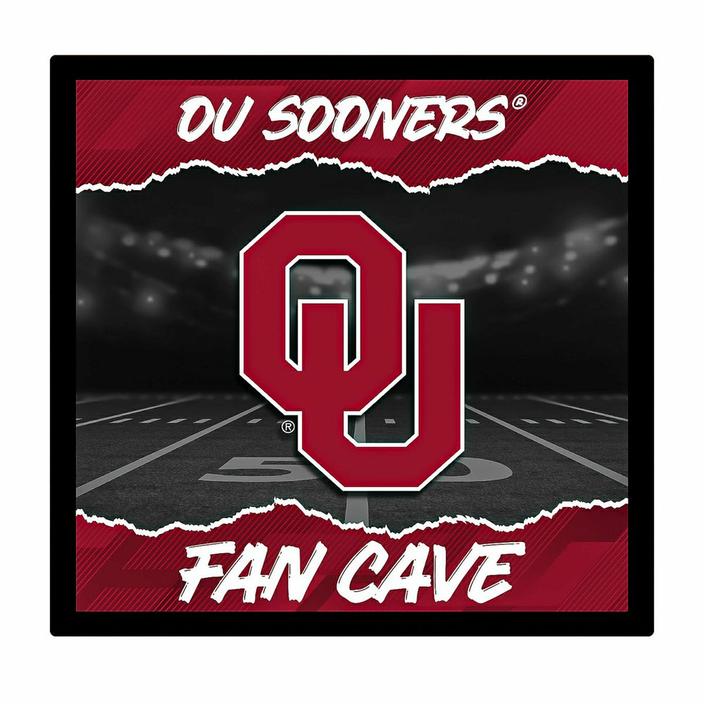 University of Oklahoma 23"H x 23"L LED Wall Decor, Edgelite, Square - Home Collegiate