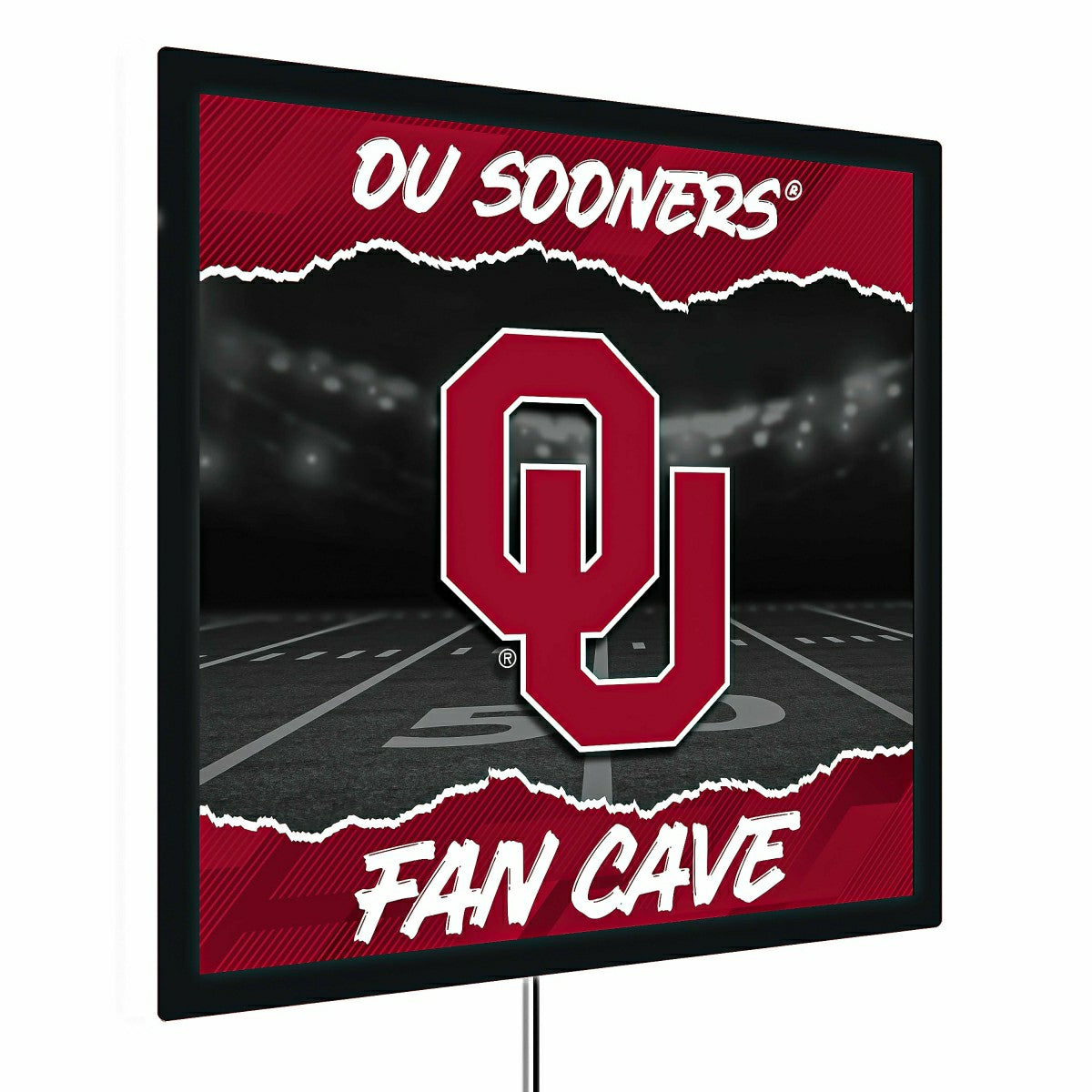 University of Oklahoma 23"H x 23"L LED Wall Decor, Edgelite, Square - Home Collegiate