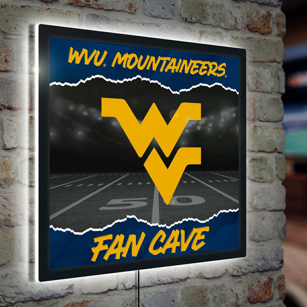 West Virginia University 23"H x 23"L LED Wall Decor, Edgelite, Square - Home Collegiate