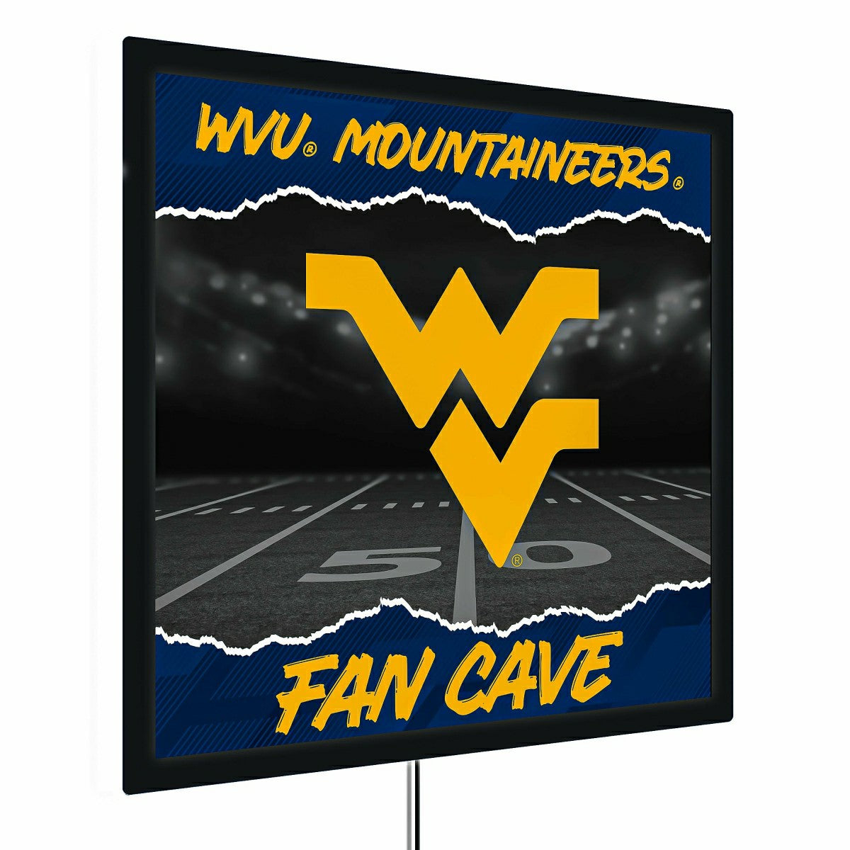 West Virginia University 23"H x 23"L LED Wall Decor, Edgelite, Square - Home Collegiate