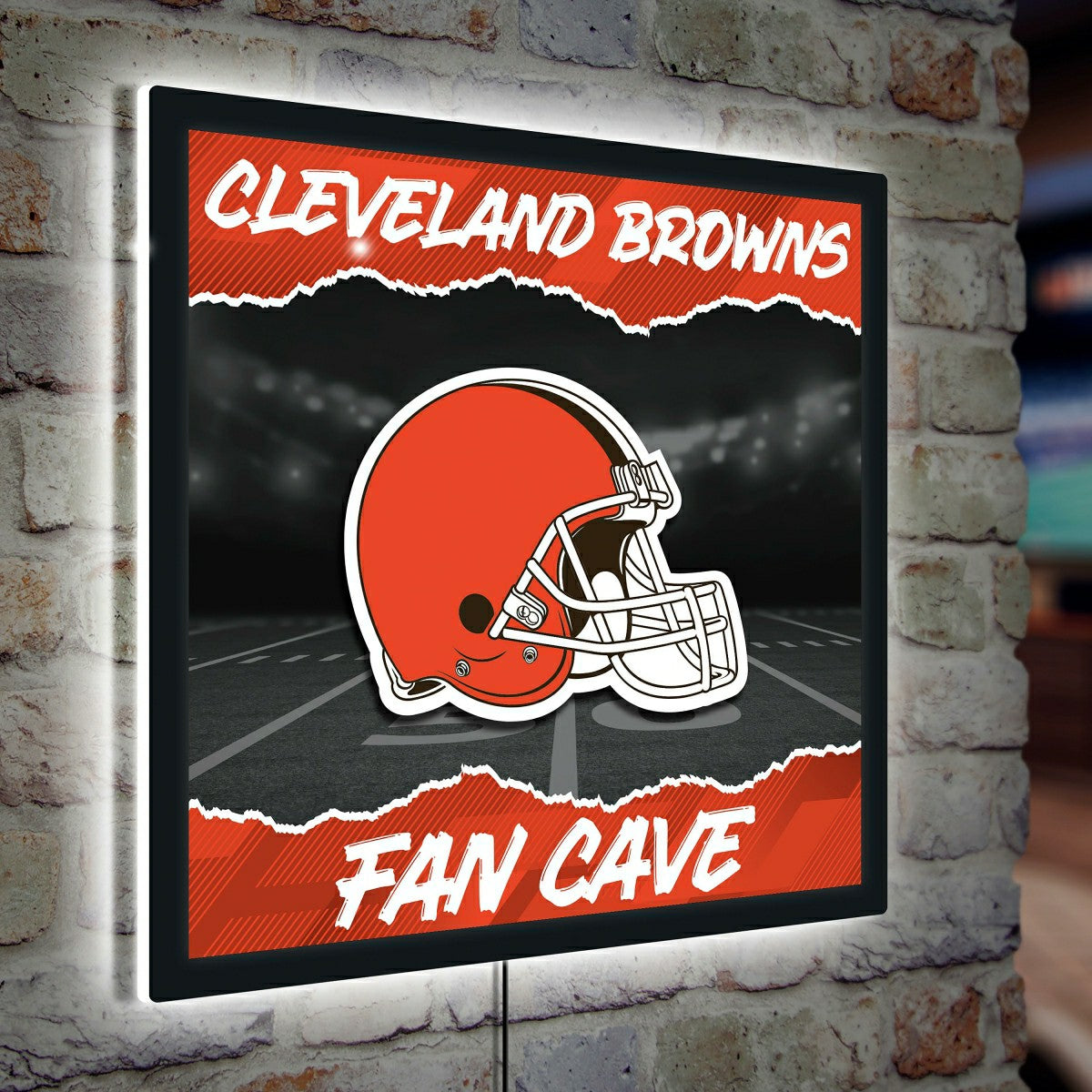 Cleveland Browns 23"H x 23"L LED Wall Decor, Edgelite, Square - Home NFL
