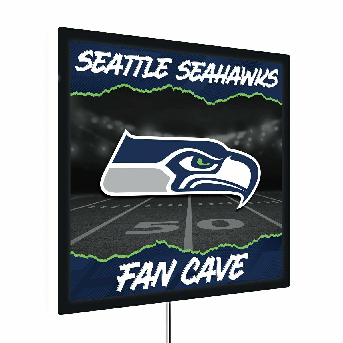 Seattle Seahawks 23"H x 23"L LED Wall Decor, Edgelite, Square - Home NFL