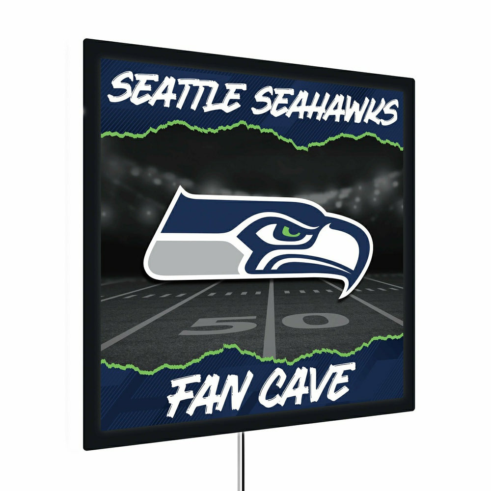 Seattle Seahawks 23"H x 23"L LED Wall Decor, Edgelite, Square - Home NFL