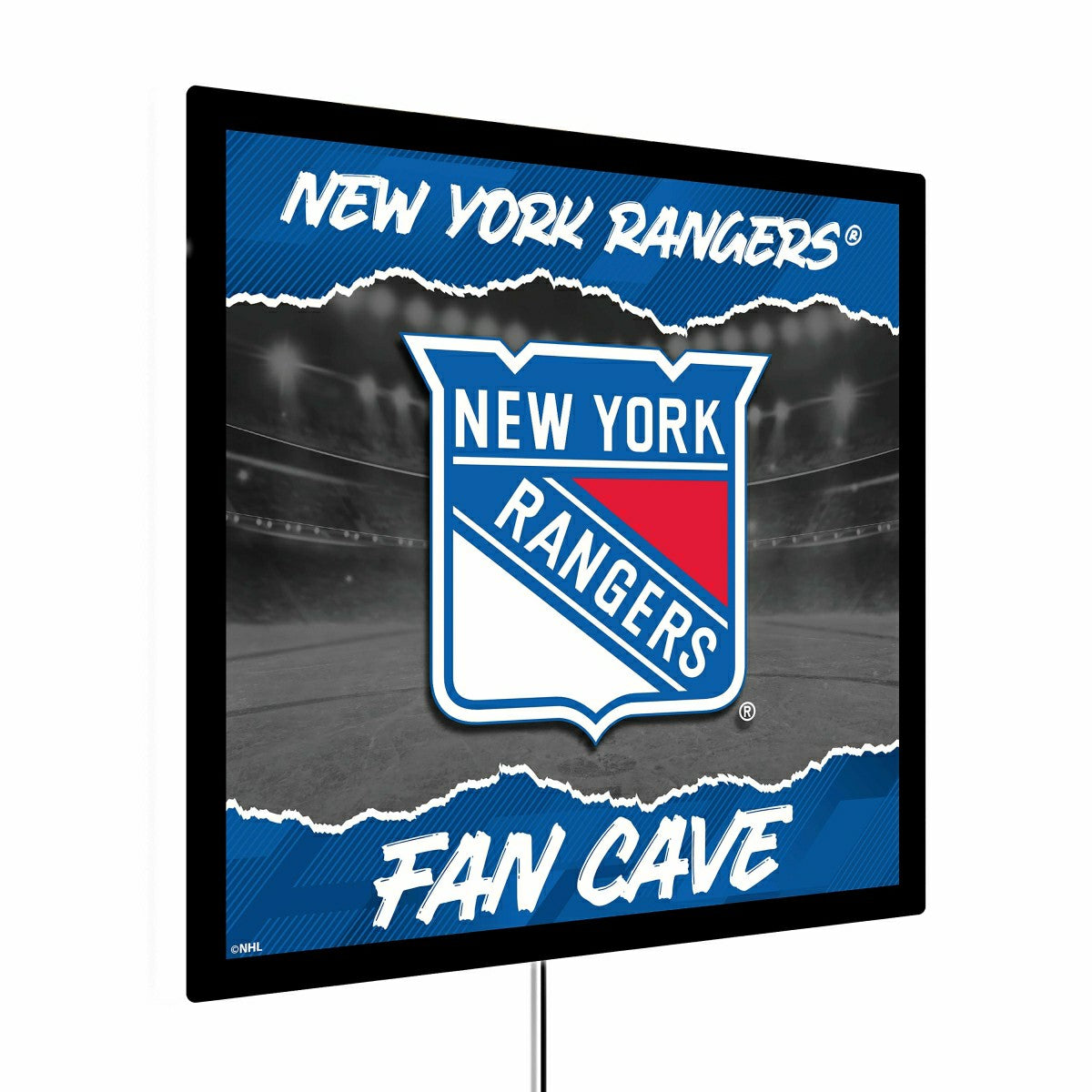 New York Rangers 23"H x 23"L LED Wall Decor, Edgelite, Square - Home NHL