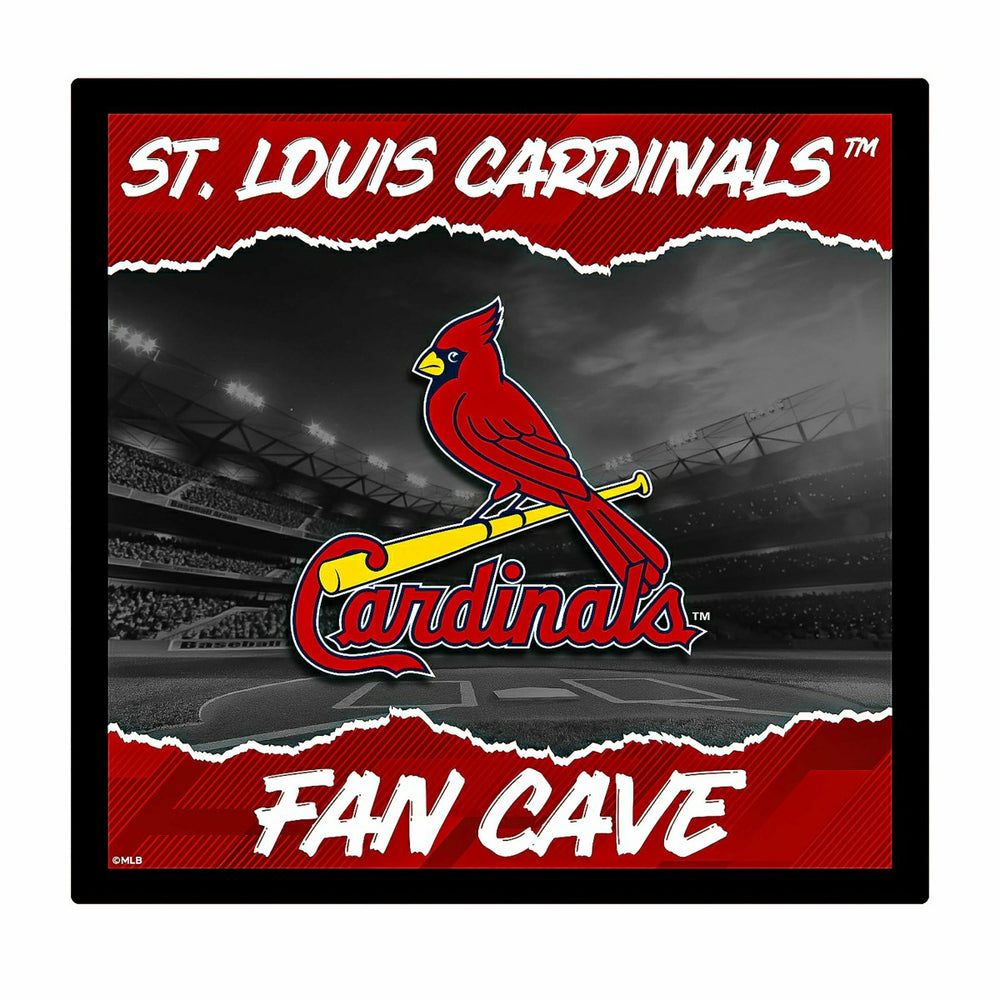 St Louis Cardinals 23"H x 23"L LED Wall Decor, Edgelite, Square - Home MLB
