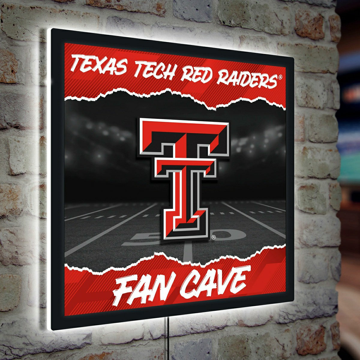 Texas Tech University 23"H x 23"L LED Wall Decor, Edgelite, Square - Home Collegiate