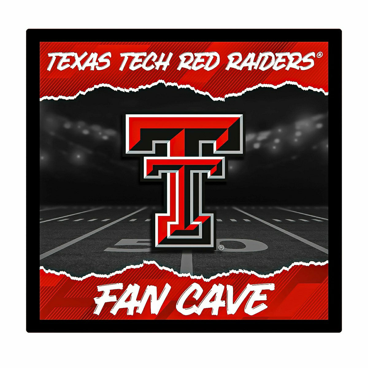 Texas Tech University 23"H x 23"L LED Wall Decor, Edgelite, Square - Home Collegiate