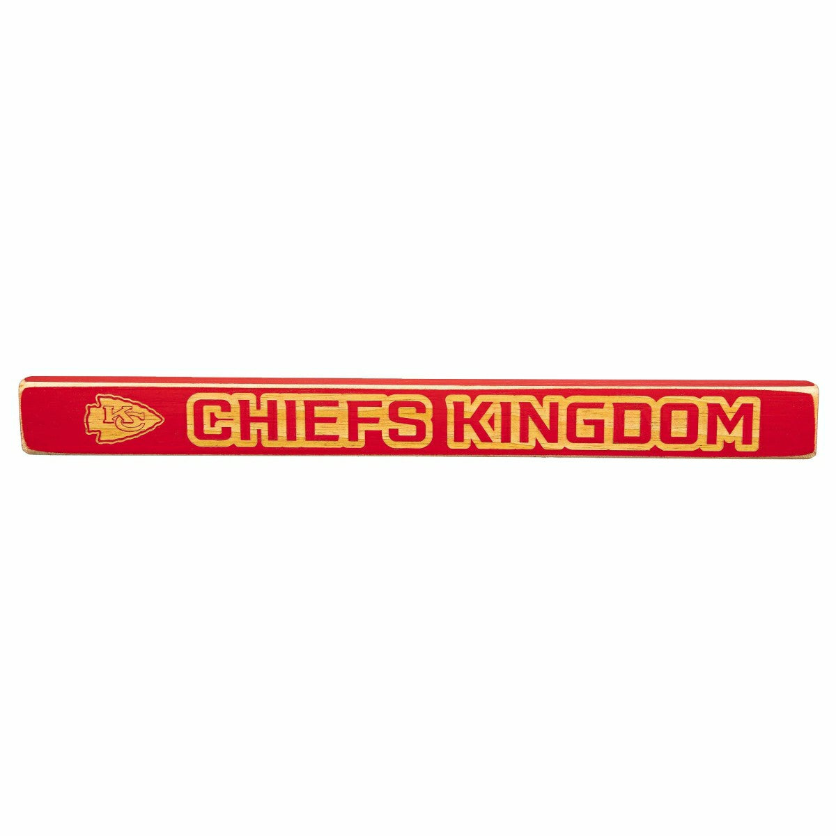 Kansas City Chiefs Engraved Wood Sign, 1.5" x 18" - Home