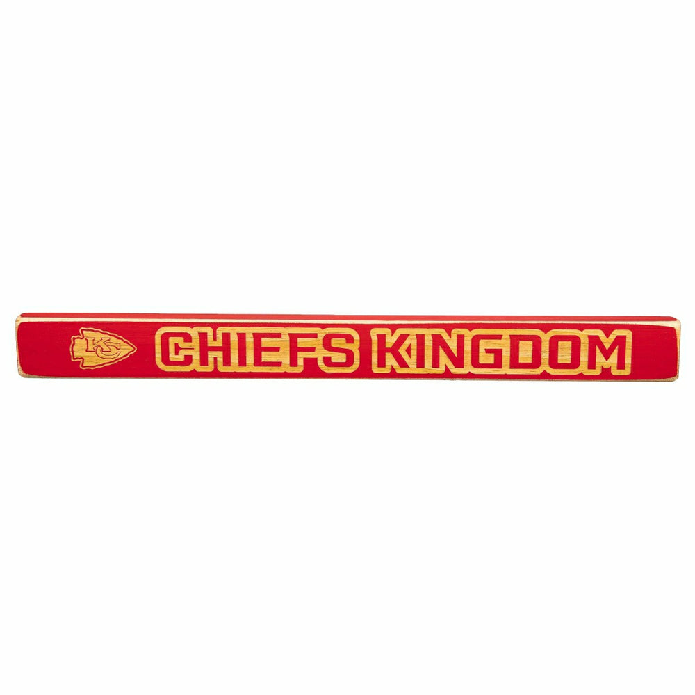 Kansas City Chiefs Engraved Wood Sign, 1.5" x 18" - Home