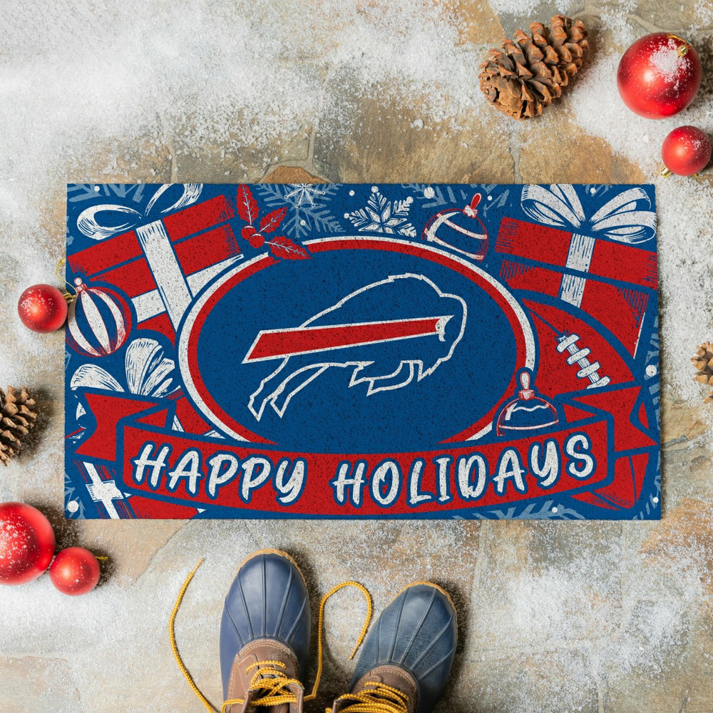 Buffalo Bills Holiday PVC Mat, 28"x16" - NFL