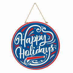 Buffalo Bills Holiday Round Door Décor with Hanging Rope, 18x18 - NFL Home