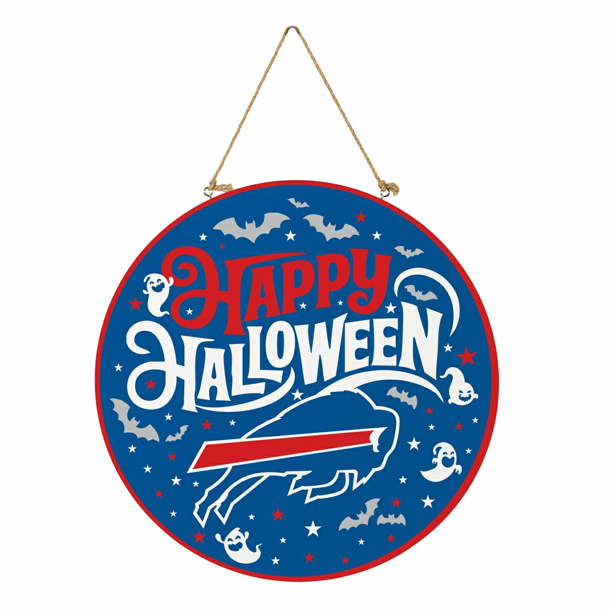 Buffalo Bills Halloween Round Door Décor with Hanging Rope, 18x18 - NFL Home