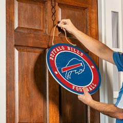 Buffalo Bills Round Door Décor with Hanging Rope, 18x18 - NFL Home