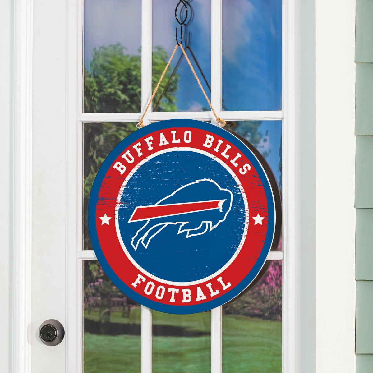 Buffalo Bills Round Door Décor with Hanging Rope, 18x18 - NFL Home