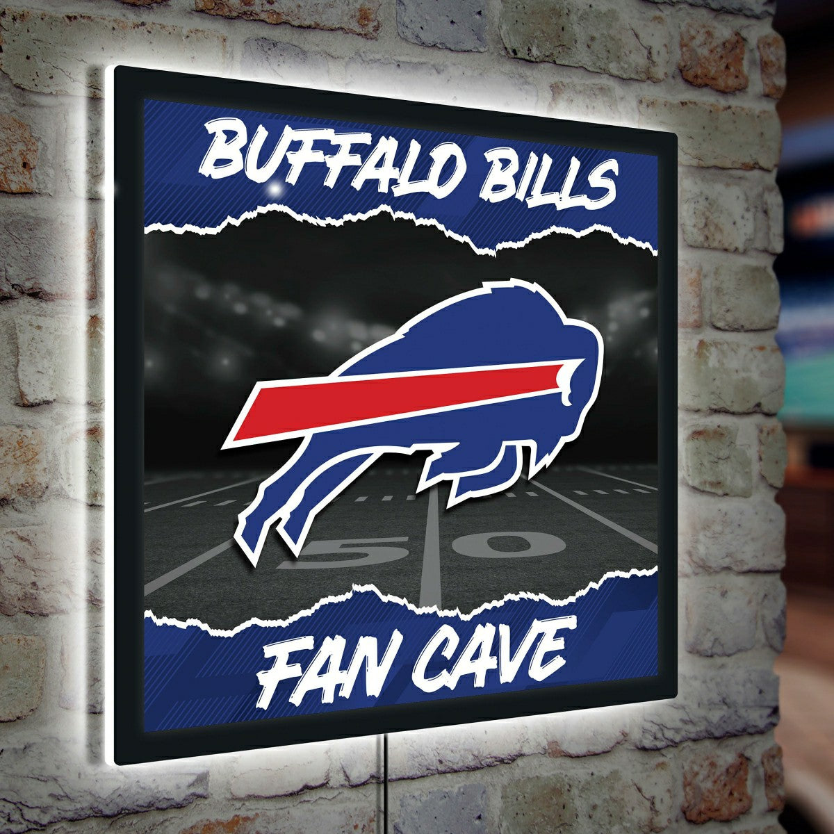 Buffalo Bills 23"H x 23"L LED Wall Decor, Edgelite, Square - NFL Home