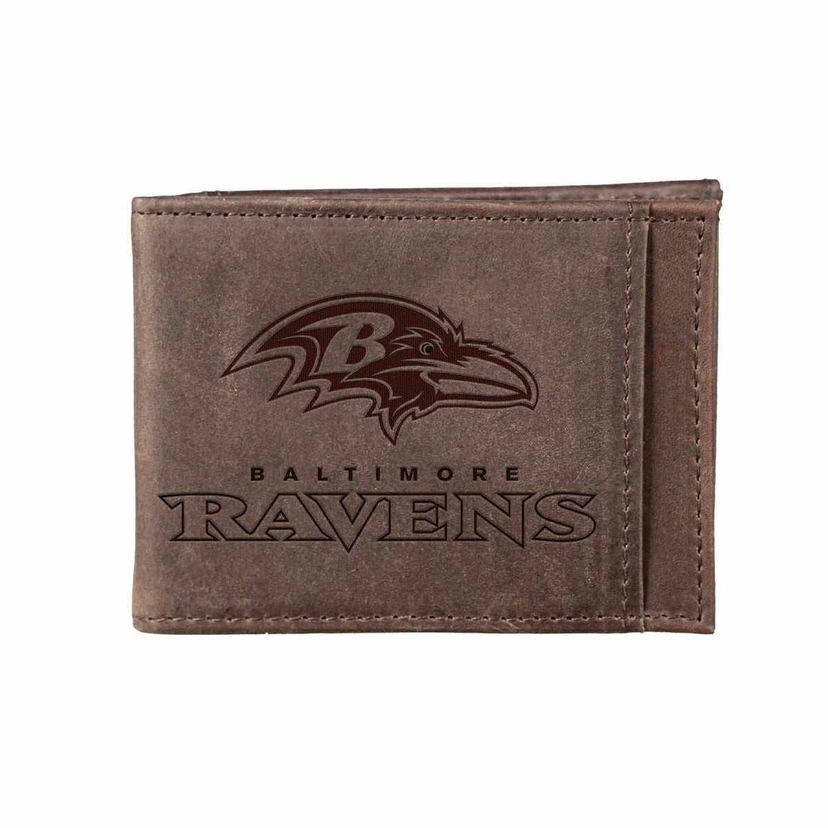 Front Pocket Wallet w/ RFID Blocking, Baltimore Ravens, Brown - NFL Home