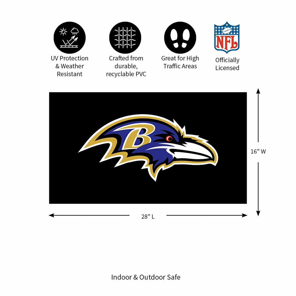 Full Color PVC Mat, 16" x 28", Baltimore Ravens - NFL
