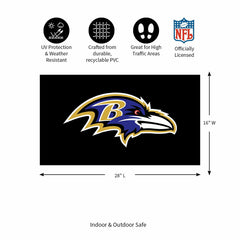 Full Color PVC Mat, 16" x 28", Baltimore Ravens - NFL