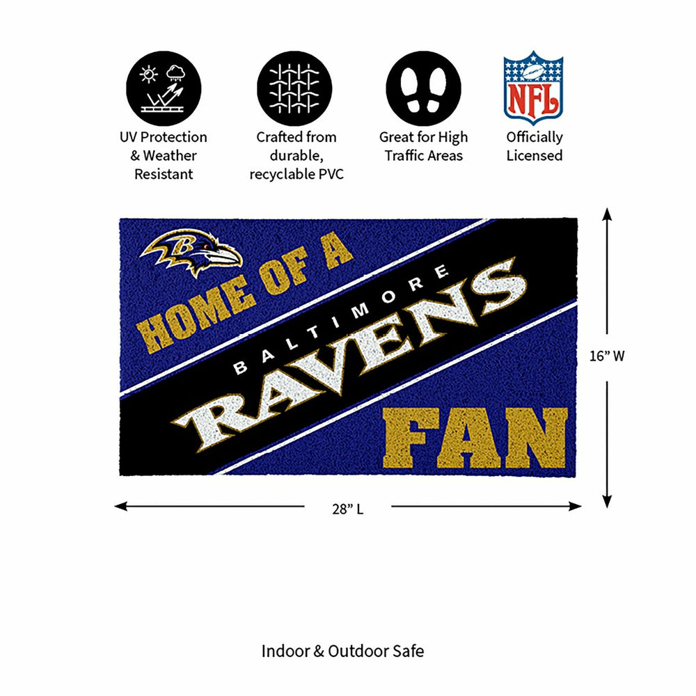 Baltimore Ravens, PVC Mat COLOR, Home of a Fan - NFL