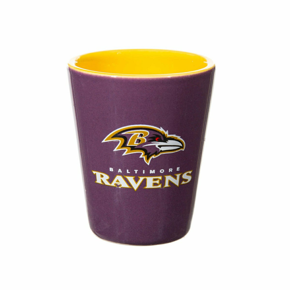 Baltimore Ravens 4-Piece Ceramic and Glass 2oz. Shot Glass Set - NFL Home