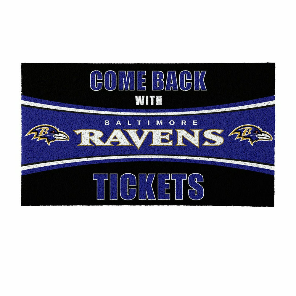 28" x 16" PVC Trapper Mat, Come Back with Tickets, Baltimore Ravens - NFL