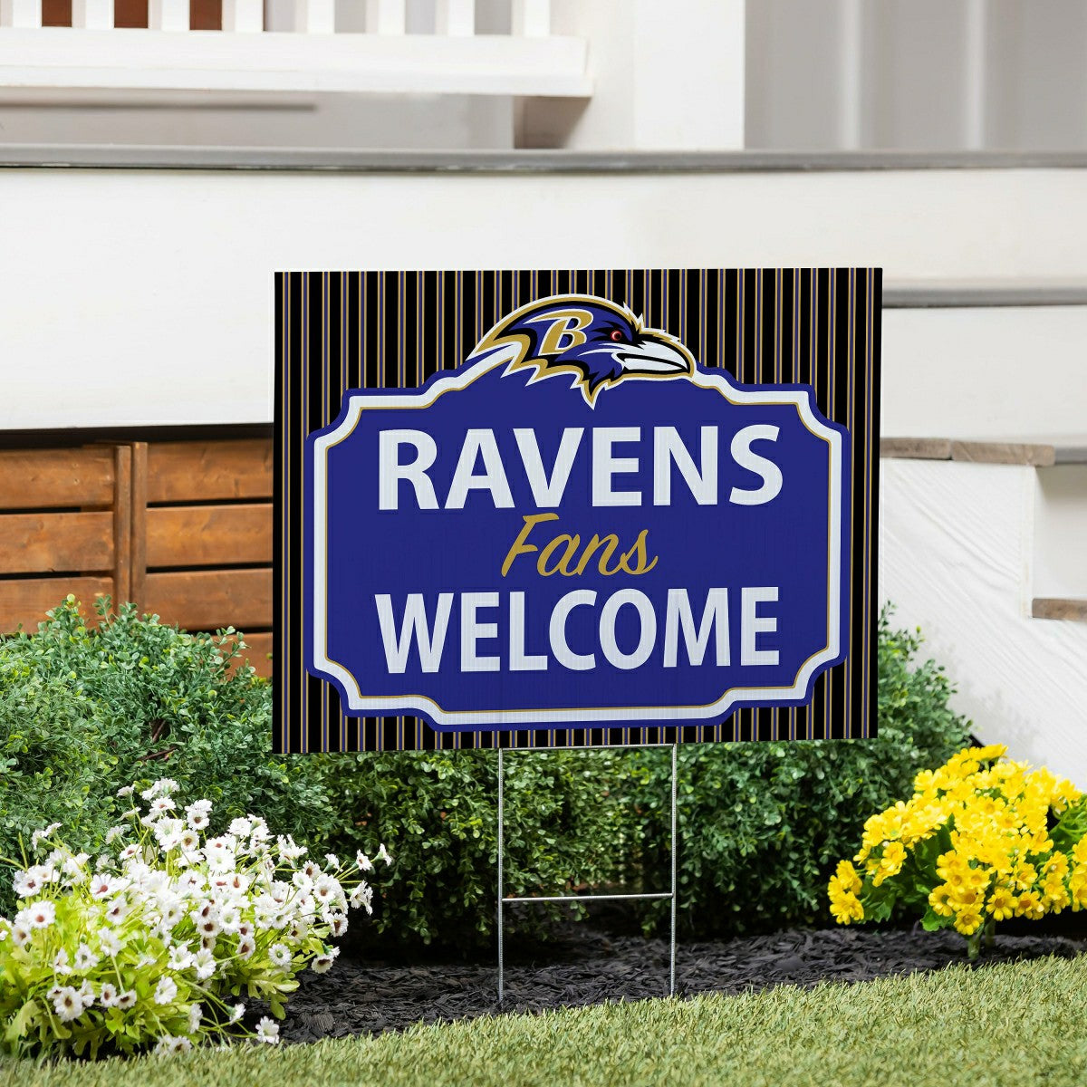 Baltimore Ravens Coroplast Yard Sign, "Fans Welcome" - NFL Home