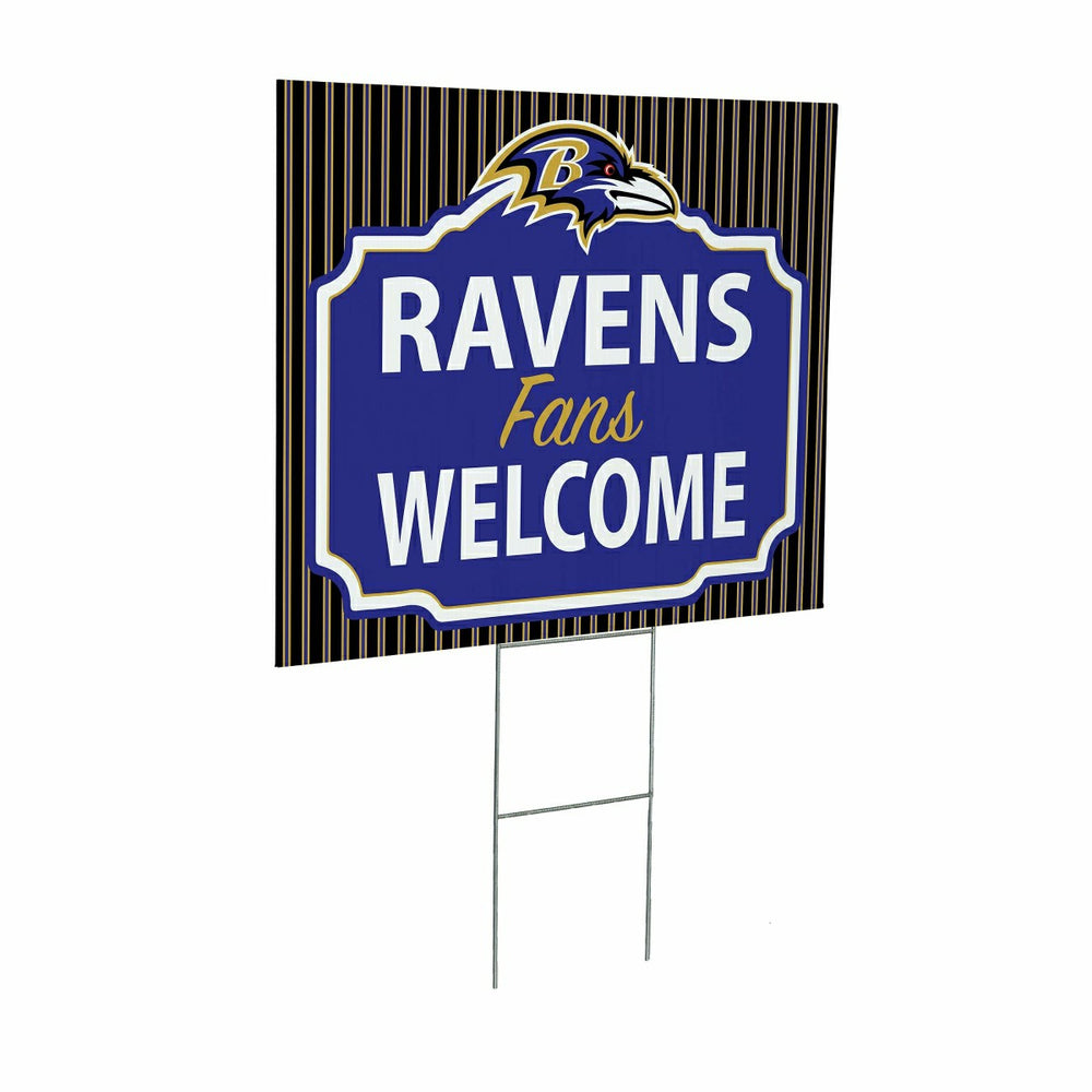 Baltimore Ravens Coroplast Yard Sign, "Fans Welcome" - NFL Home
