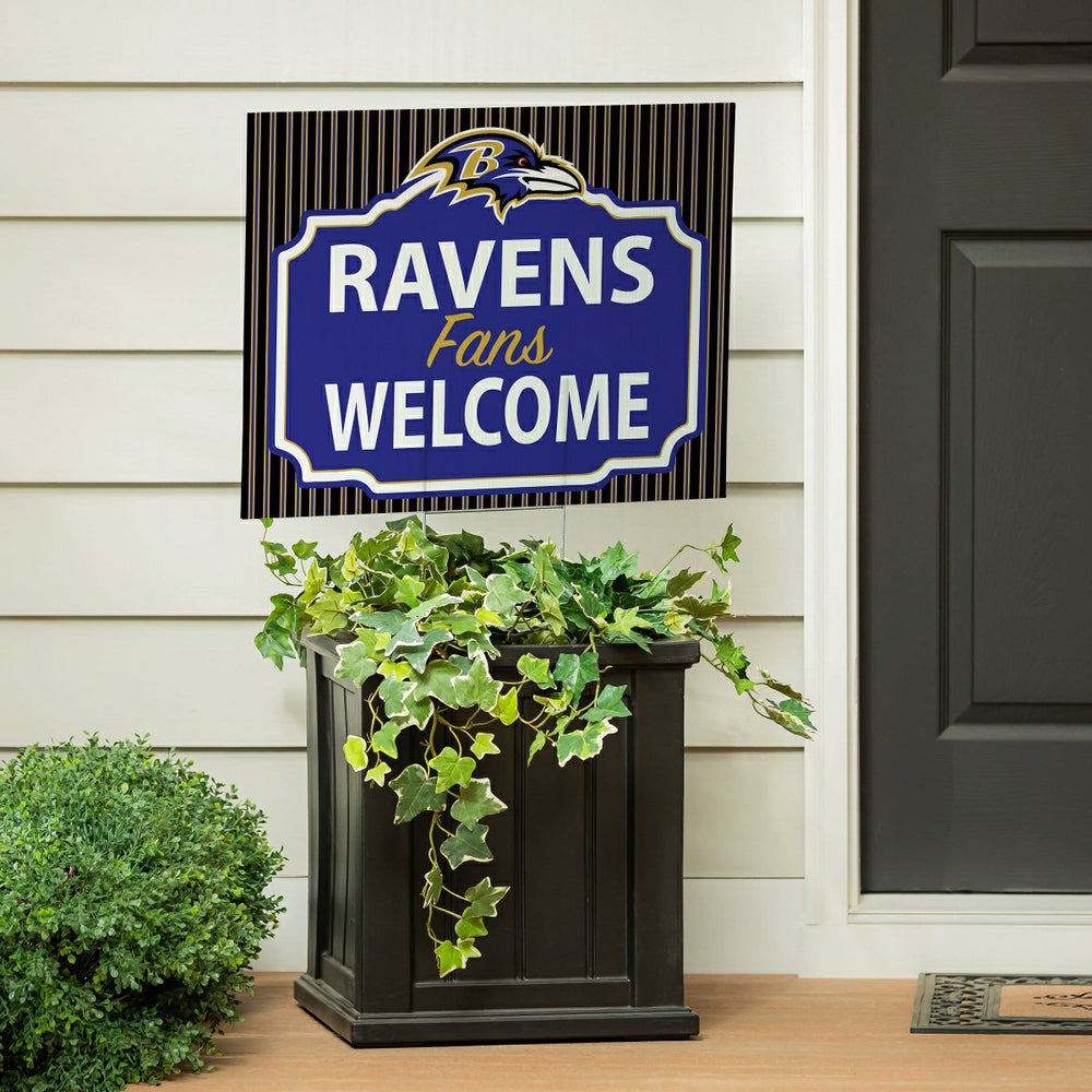 Baltimore Ravens Coroplast Yard Sign, "Fans Welcome" - NFL Home