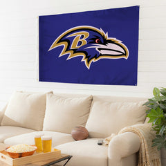 Baltimore Ravens Single Sided Flag w/ 2 Grommets, 3'x5' - NFL Home