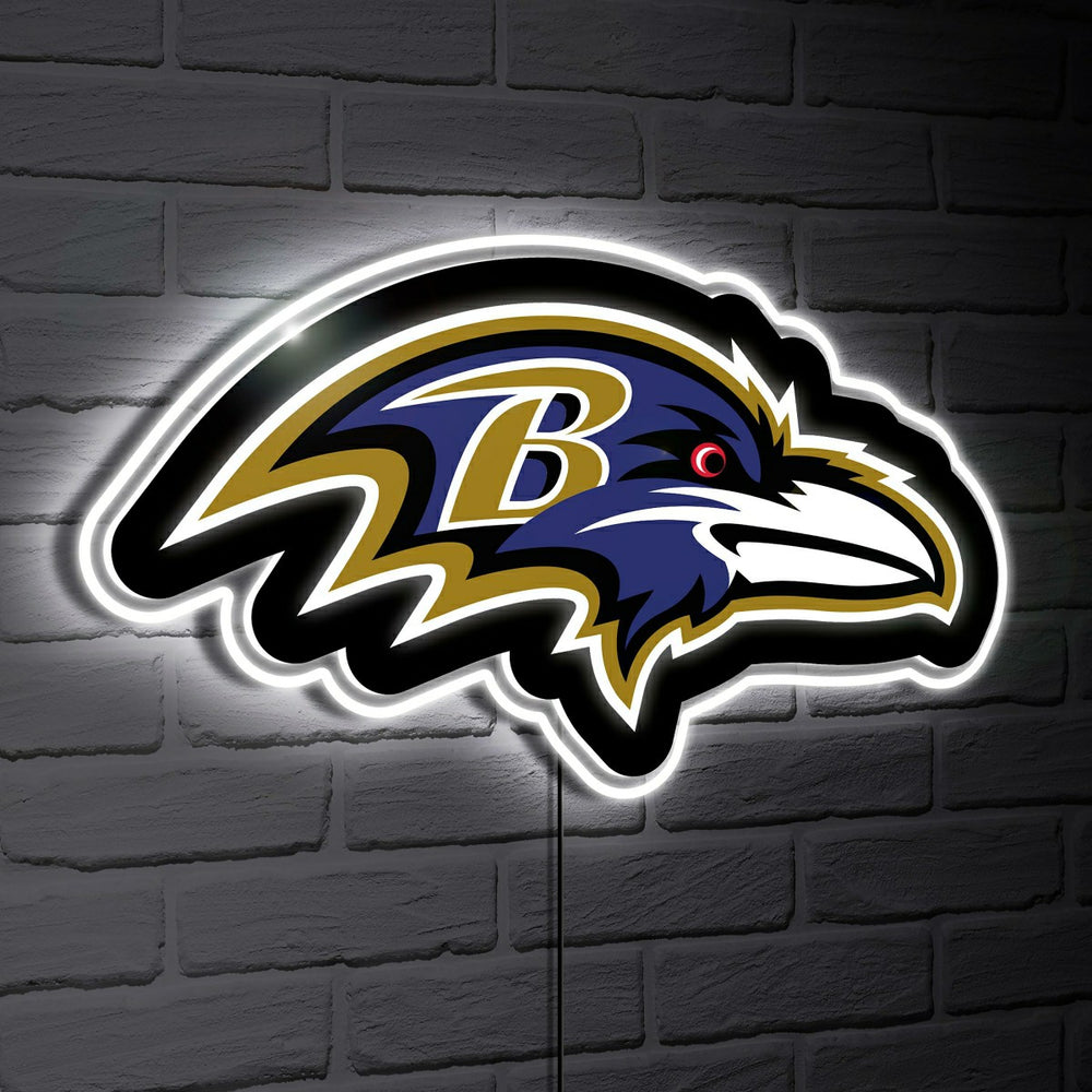 Baltimore Ravens LED Wall Decor, Glazelite, Logo - NFL Home
