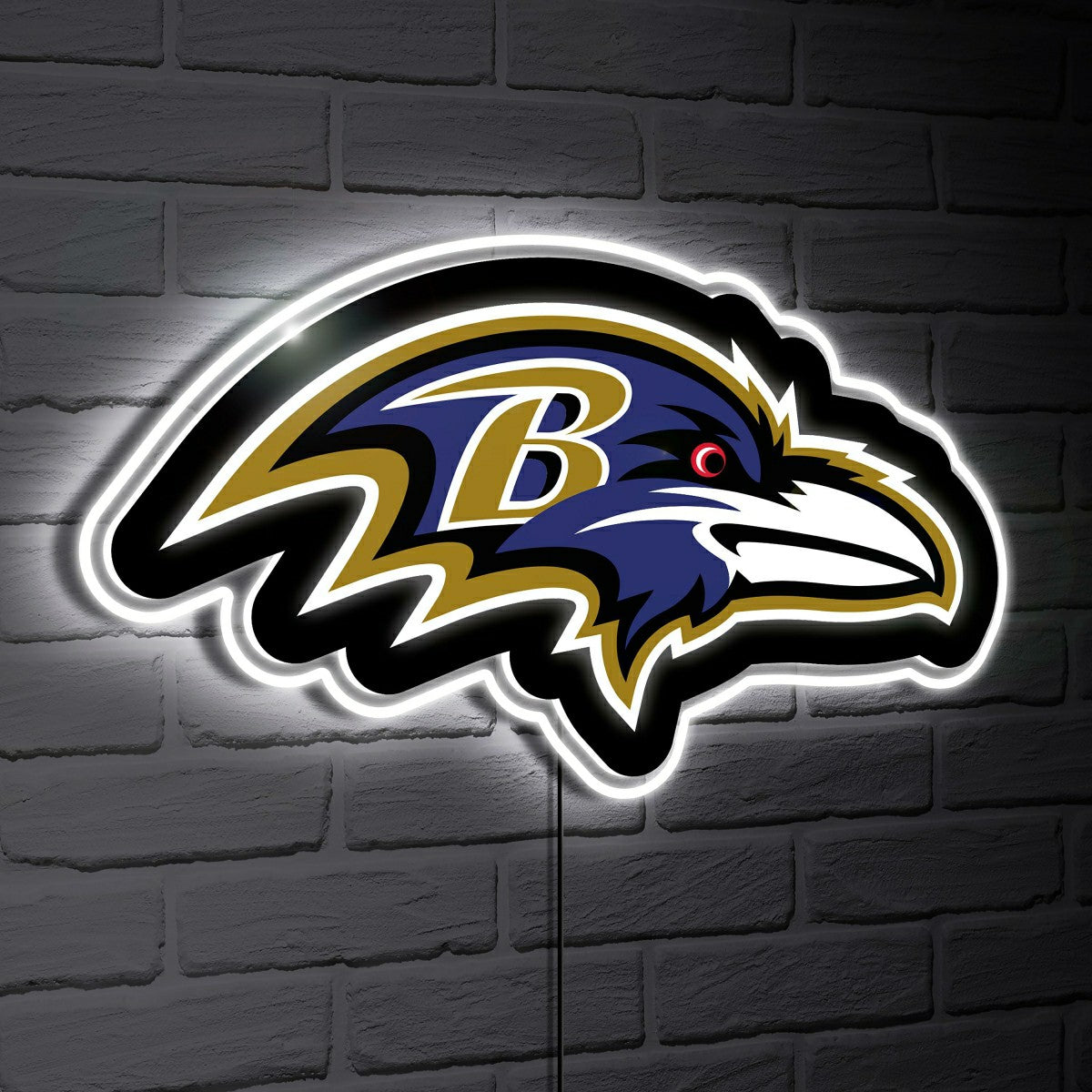 Baltimore Ravens LED Wall Decor, Glazelite, Logo - NFL Home