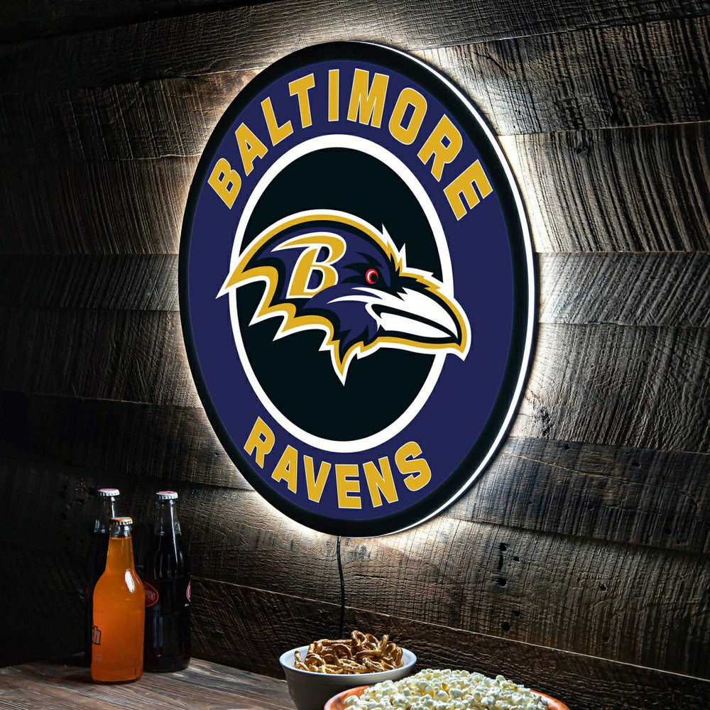 LED Wall Decor, Round, Baltimore Ravens - NFL Home