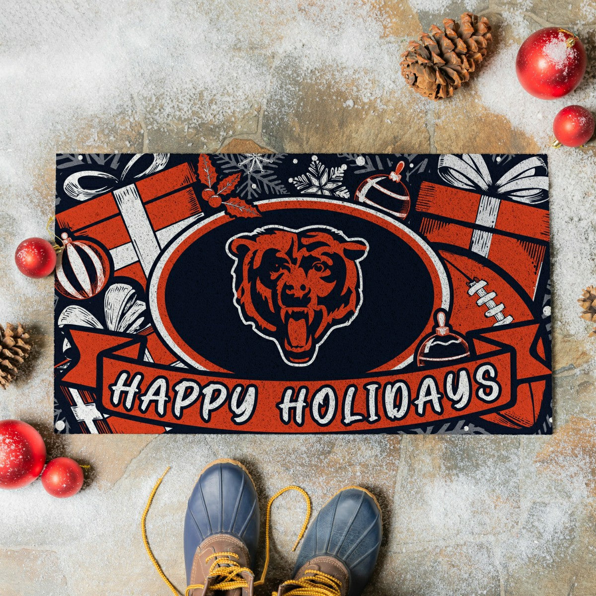 Chicago Bears Holiday PVC Mat, 28"x16" - NFL