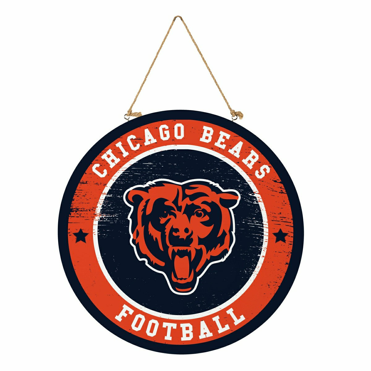 Chicago Bears Round Door Décor with Hanging Rope, 18x18 - NFL Home