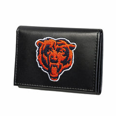 Chicago Bears Black Tri-Fold Embroidered Wallet - NFL Home