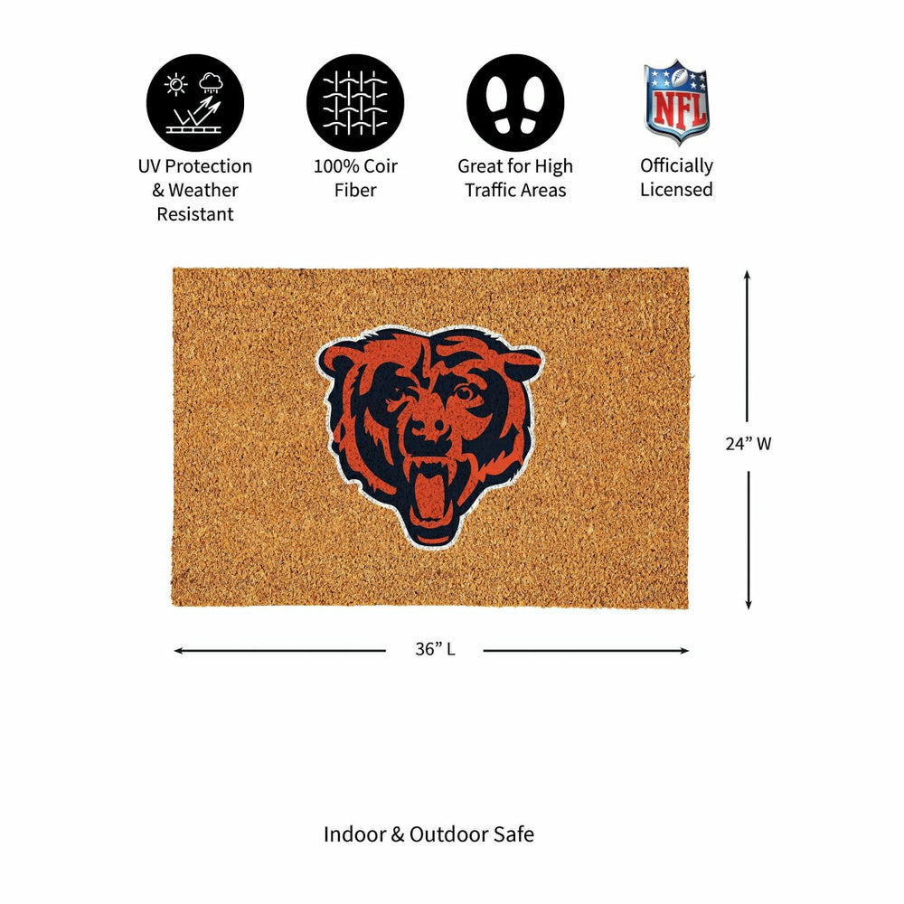 Chicago Bears Large Full Color Coir Mat, 36"x24" - NFL