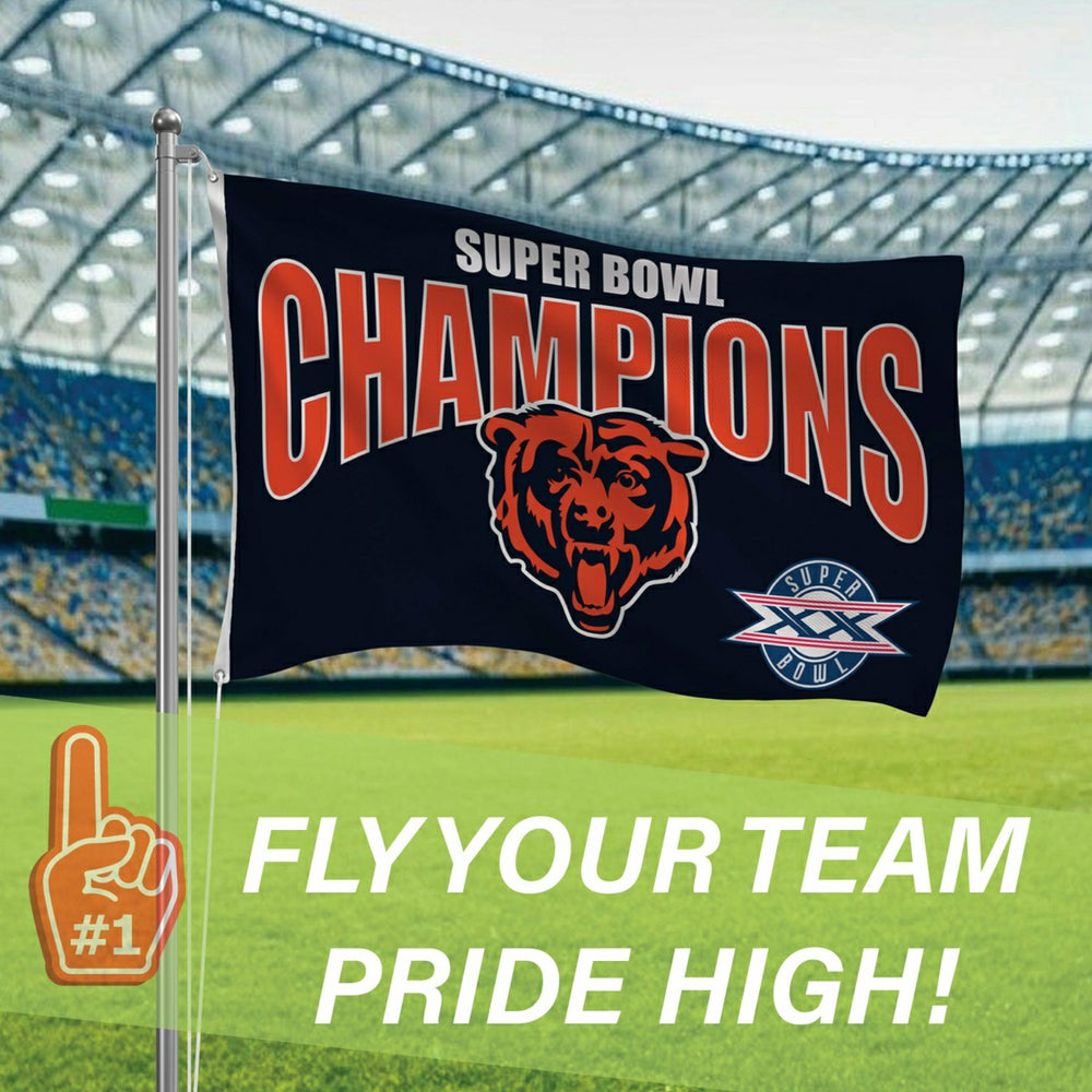 Chicago Bears Superbowl XX Champions Football 3x5 Flag - NFL Home