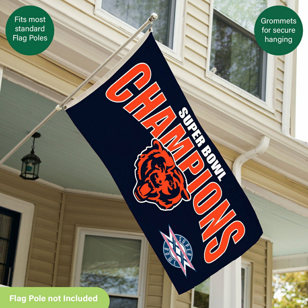 Chicago Bears Superbowl XX Champions Football 3x5 Flag - NFL Home