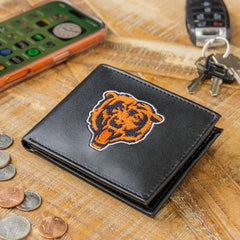 Chicago Bears Black Bi-Fold Embroidered Wallet - NFL Home