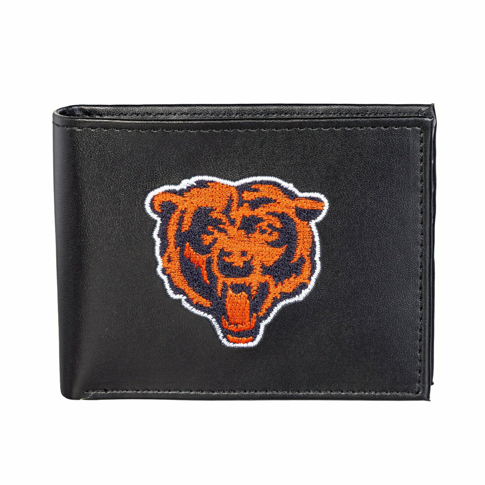 Chicago Bears Black Bi-Fold Embroidered Wallet - NFL Home