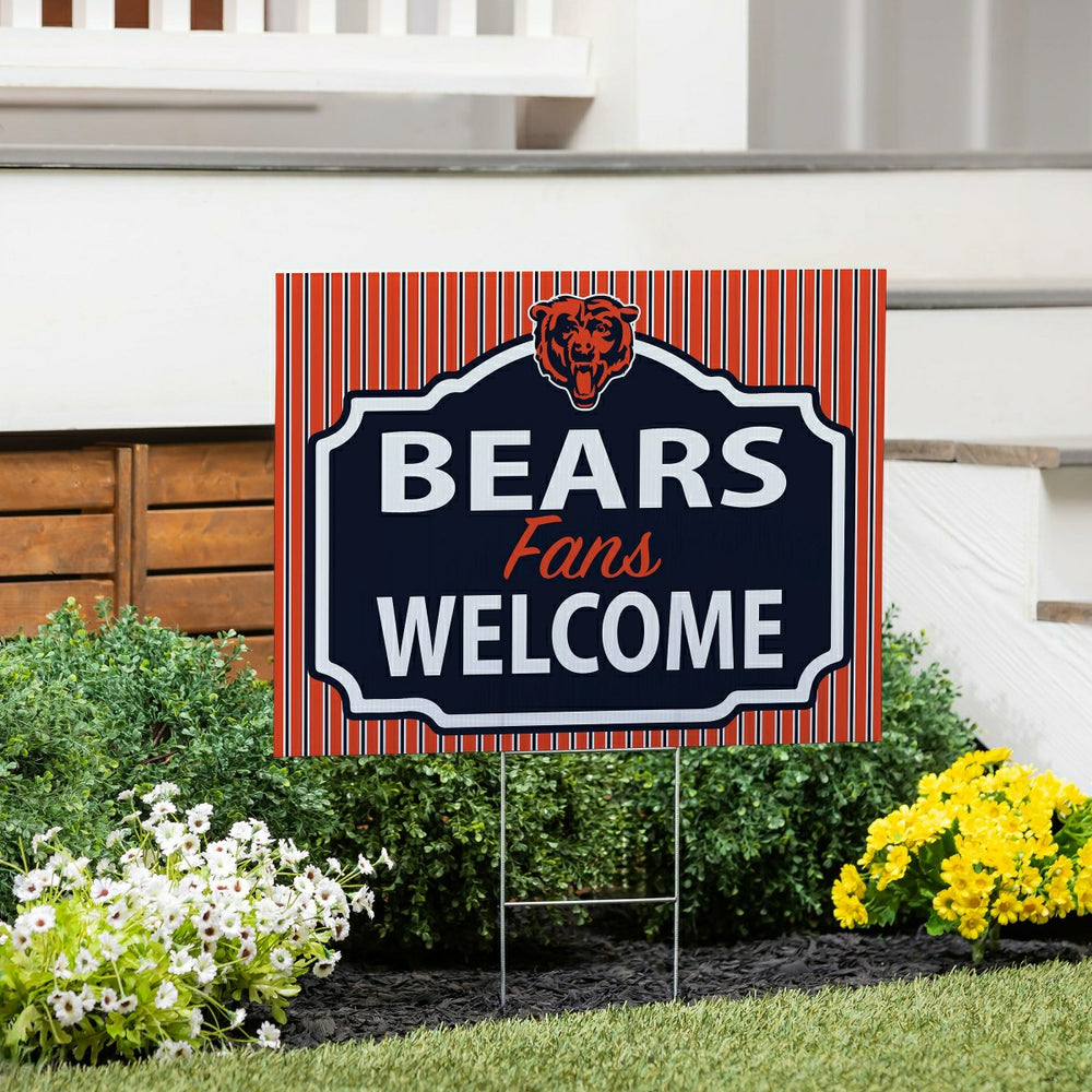 Chicago Bears Coroplast Yard Sign, "Fans Welcome" - NFL Home