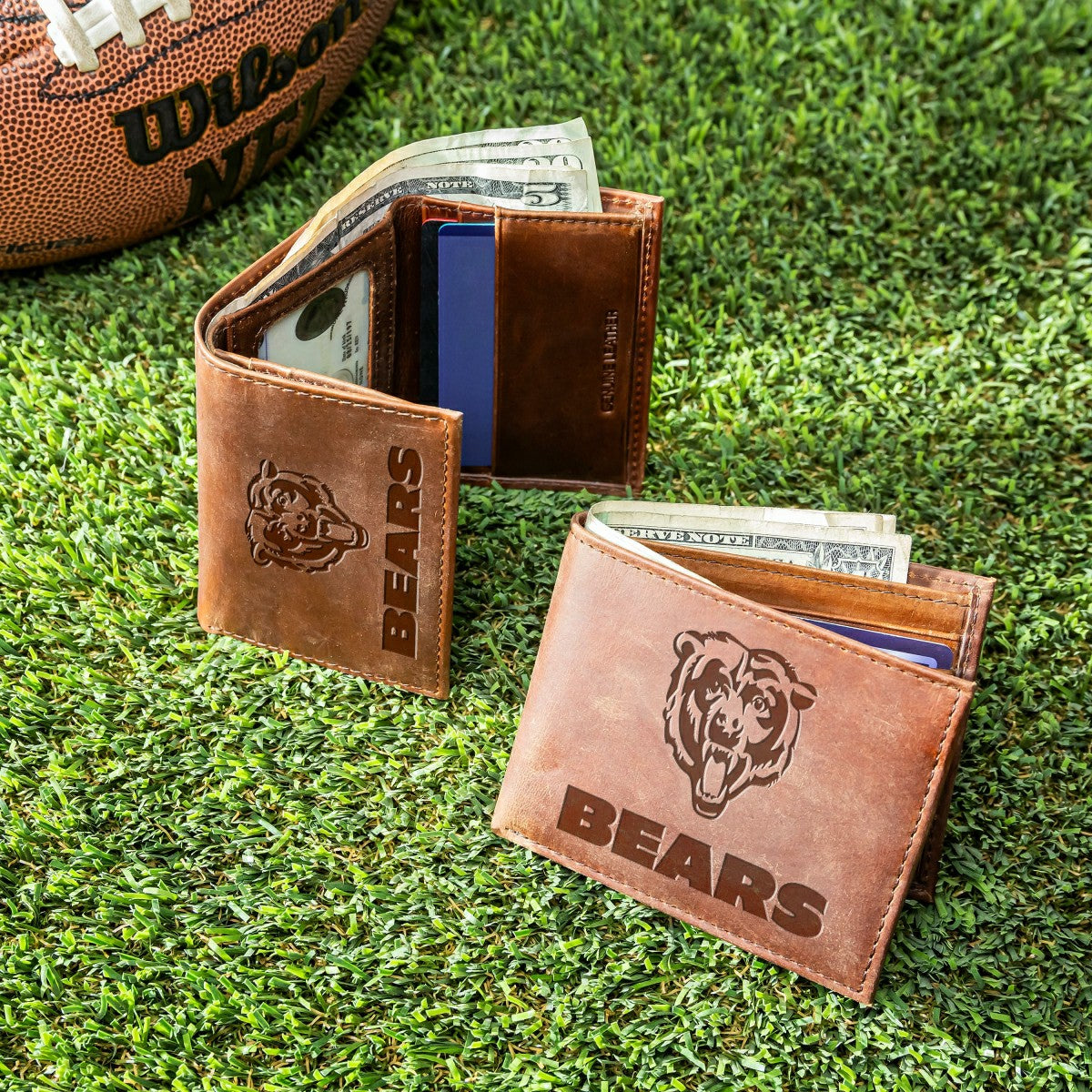 Chicago Bears, Bi-Fold and Tri-Fold Wallet Gift Set, Brown - NFL Home