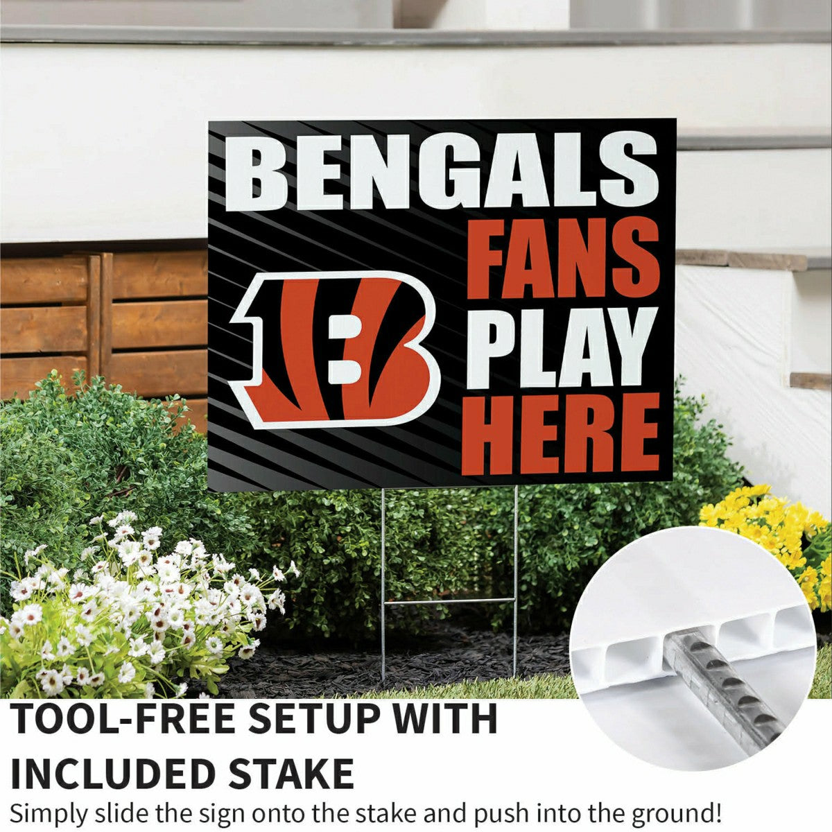 Cincinnati Bengals Coroplast Yard Sign "Fans Play Here" - NFL Home