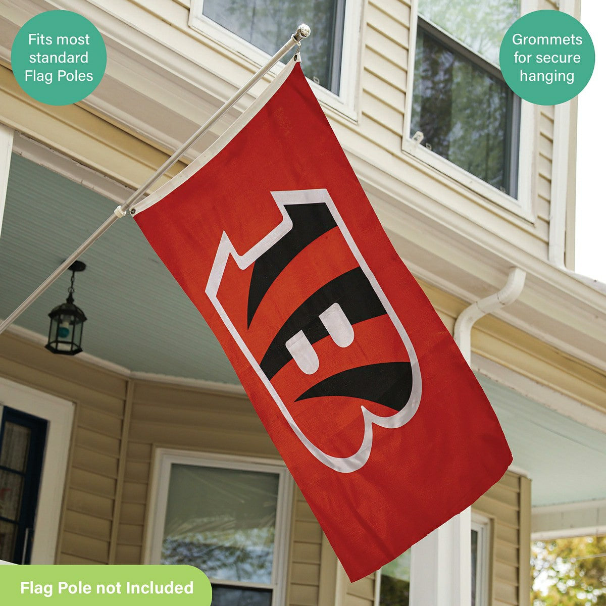 Cincinnati Bengals Single Sided Flag with 2 Grommets, 3'x5' - NFL Home