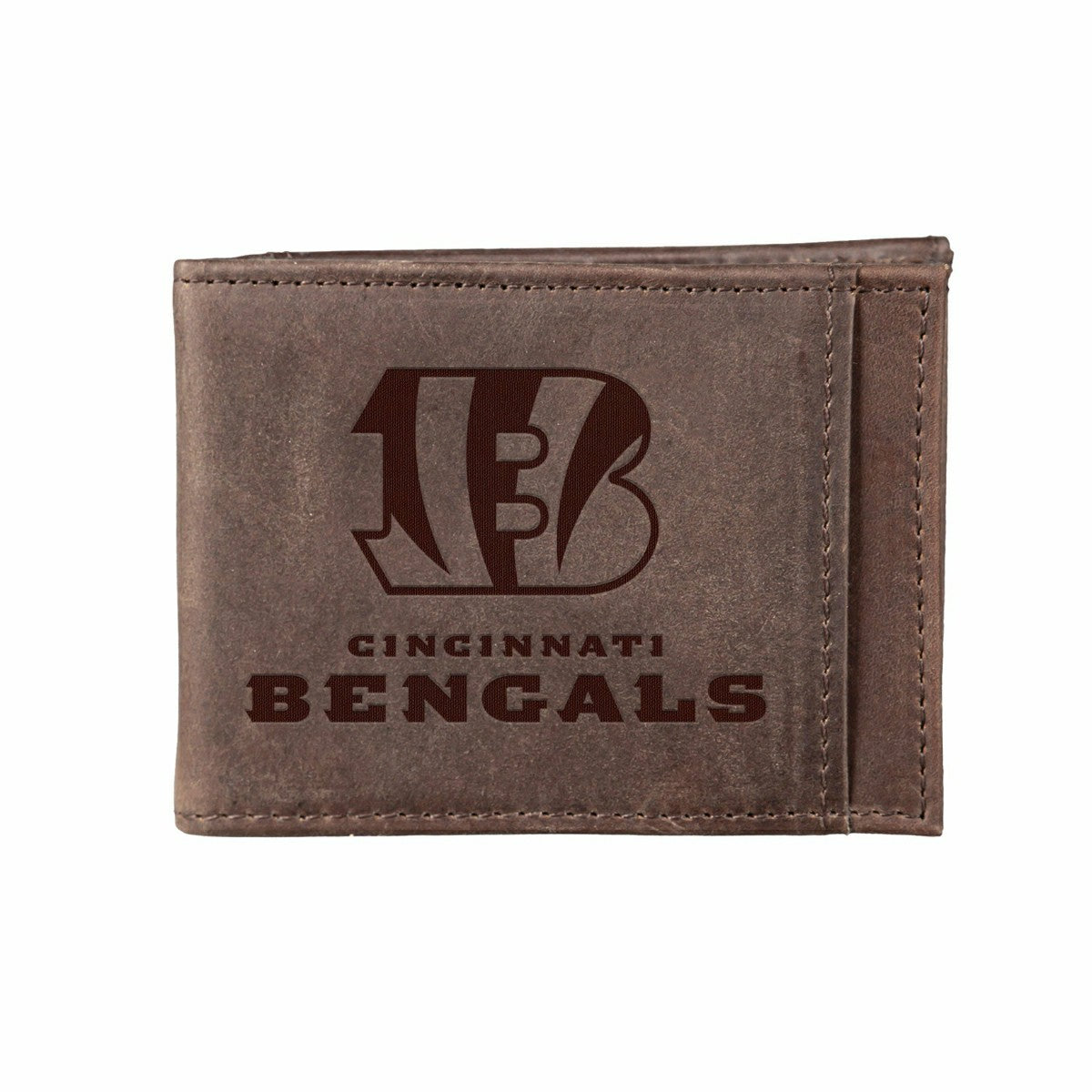 Front Pocket Wallet w/ RFID Blocking, Cincinnati Bengals, Brown - NFL Home