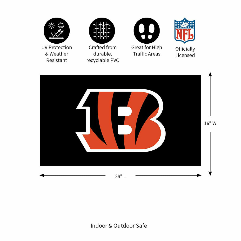 Full Color PVC Mat, 16" x 28", Cincinnati Bengals - NFL