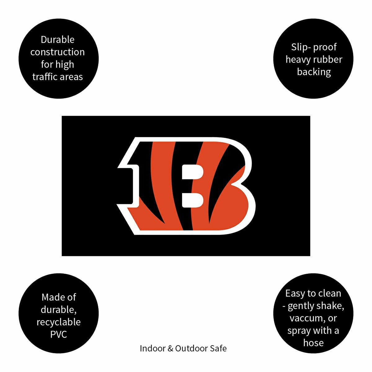 Full Color PVC Mat, 16" x 28", Cincinnati Bengals - NFL
