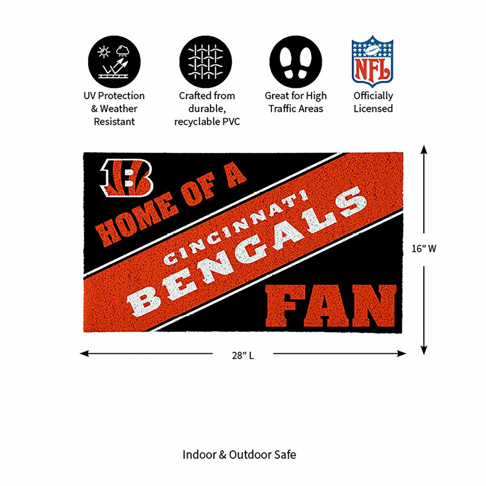 Cincinnati Bengals, PVC Mat COLOR, Home of a Fan - NFL