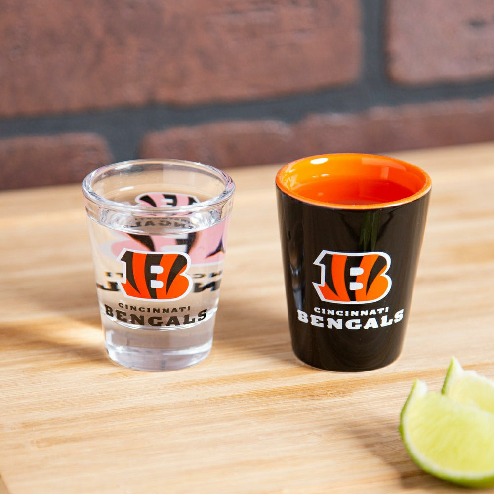 Cincinnati Bengals 4-Piece Ceramic and Glass 2oz. Shot Glass Set - NFL Home